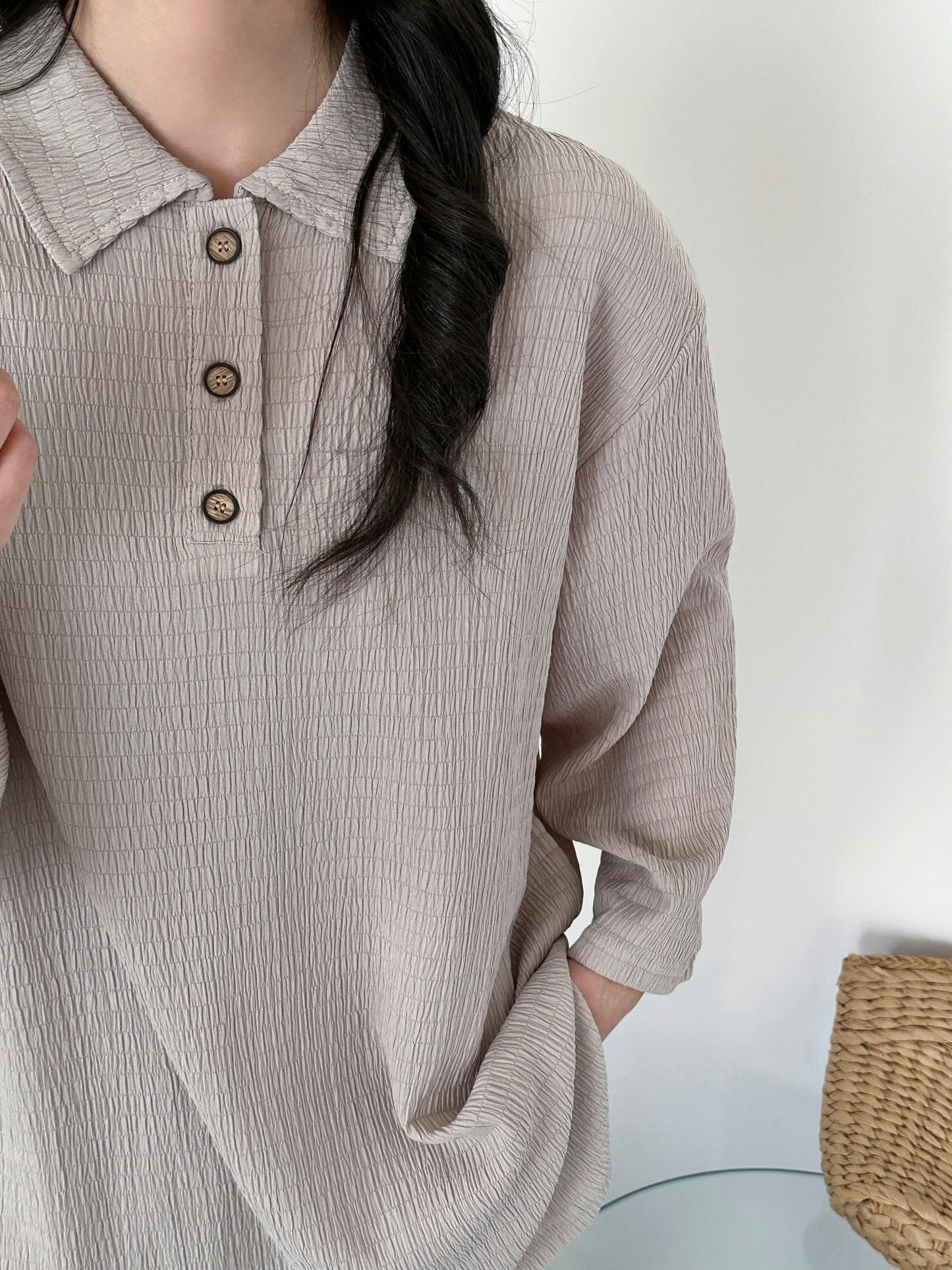 Gigi Textured Summer Co ord Gray | New Arrivals | Hassal