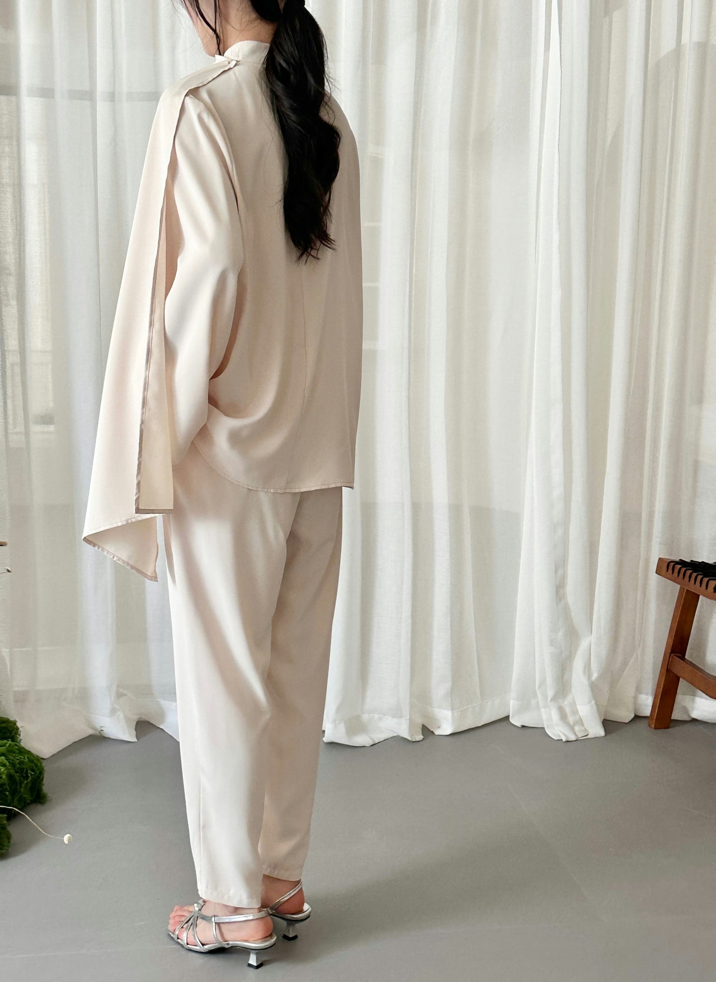 Myra Draped Scarf Set Almond | New Arrivals | Hassal