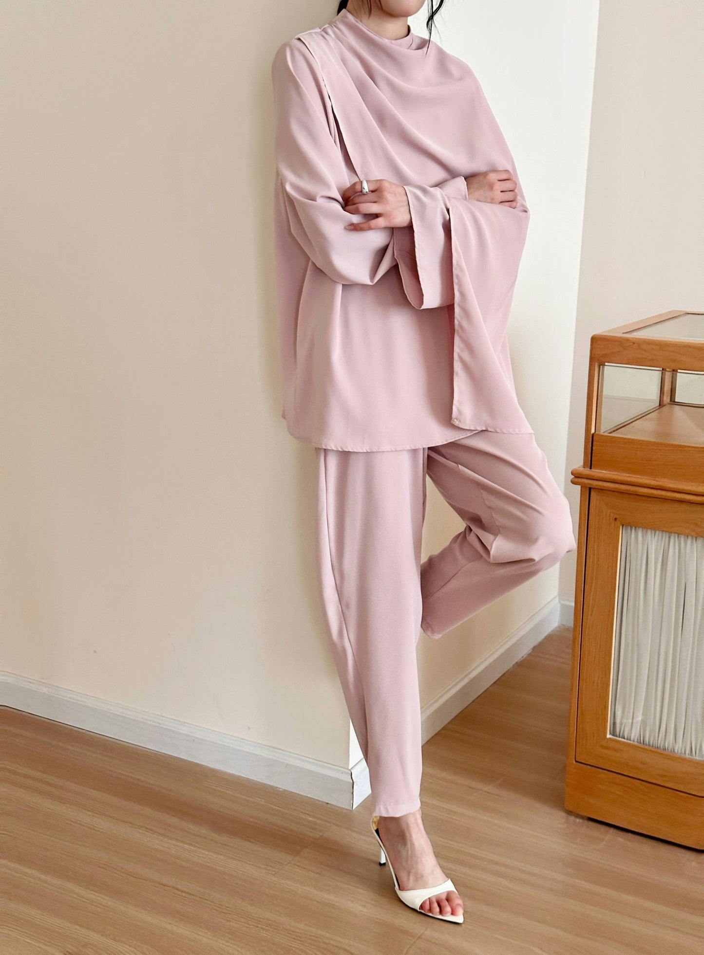 Myra Draped Scarf Set Raspberry | New Arrivals | Hassal