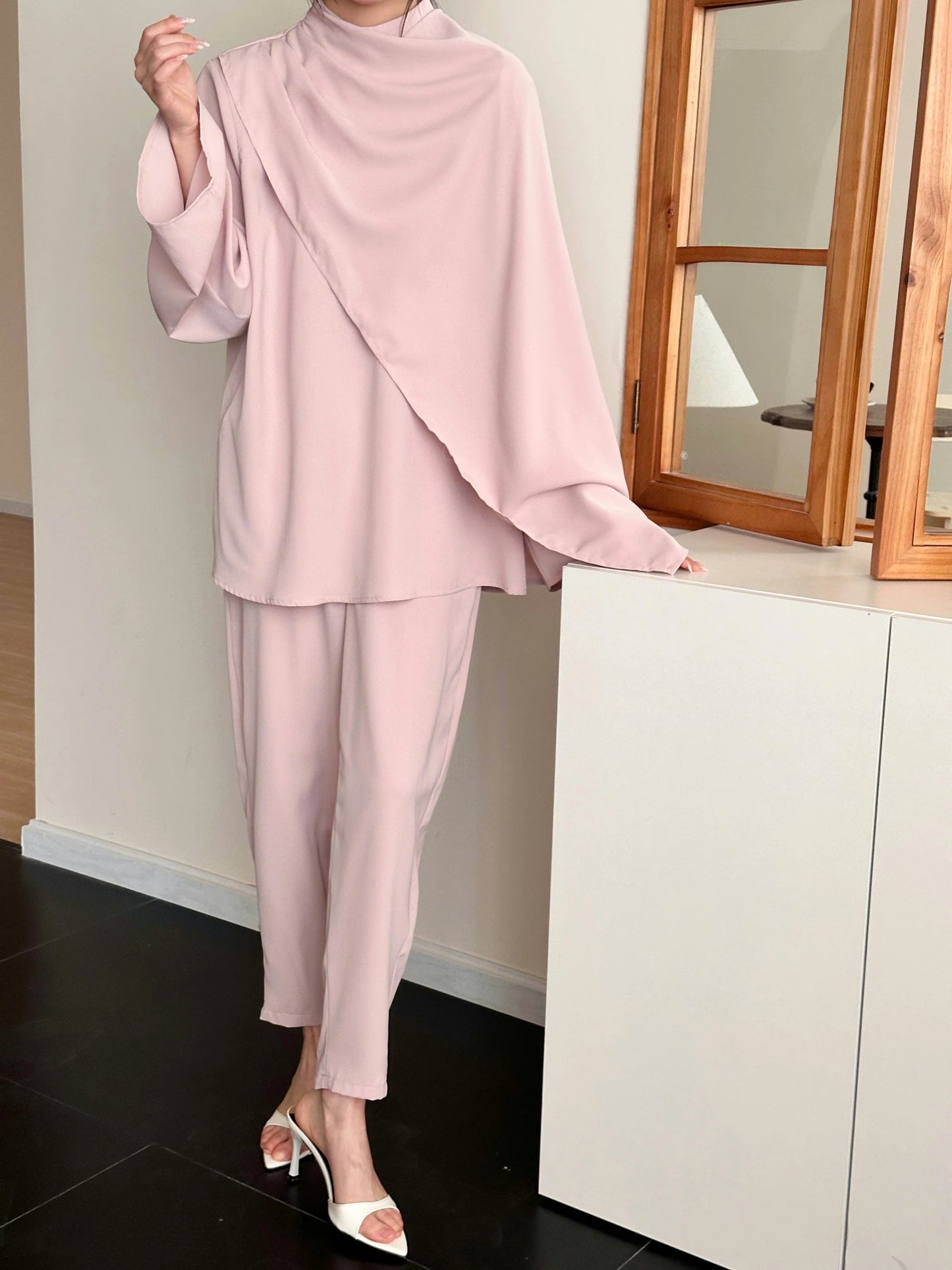 Myra Draped Scarf Set Raspberry | New Arrivals | Hassal