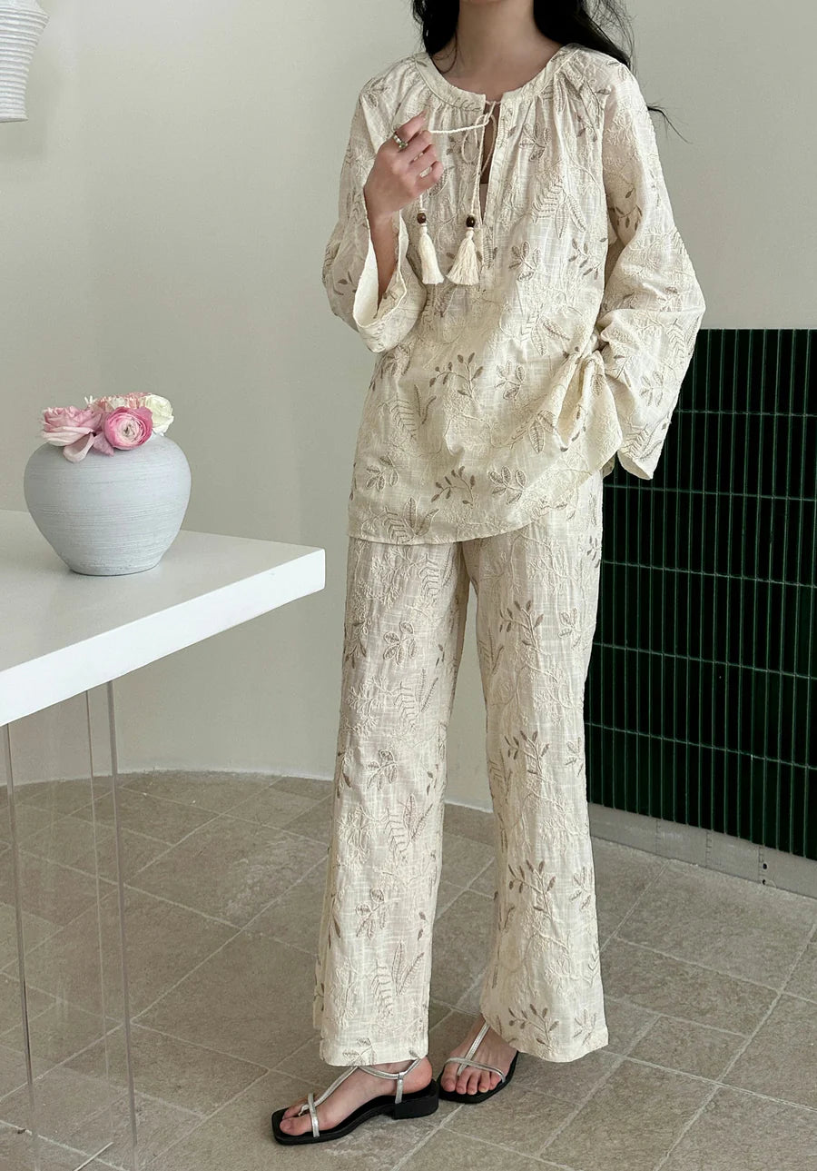 Corfu Embroidered Suit with Tassel | New Arrivals | Hassal