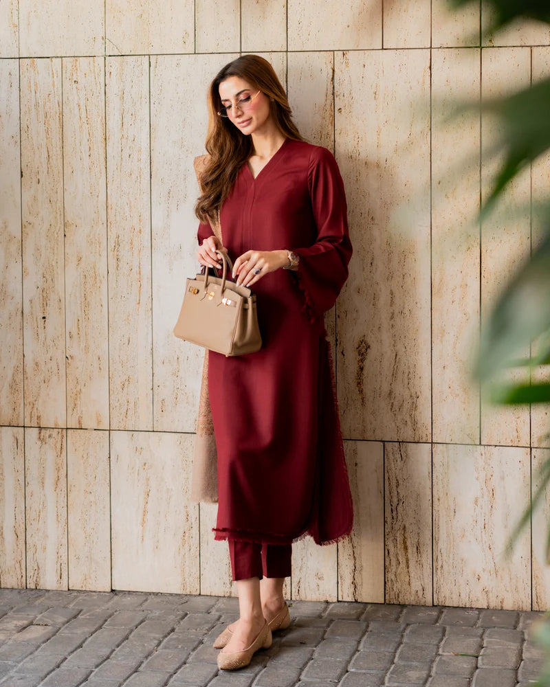 Bordeaux Karandi Fringe Set | New Arrivals | LIRA