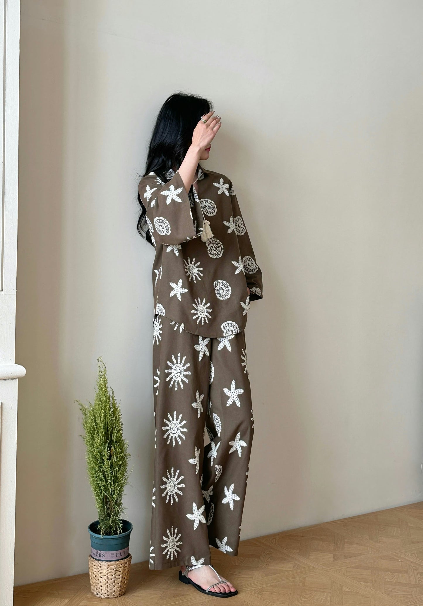 Canggu Embroidered Sun Suit Brown | New Arrivals | Hassal