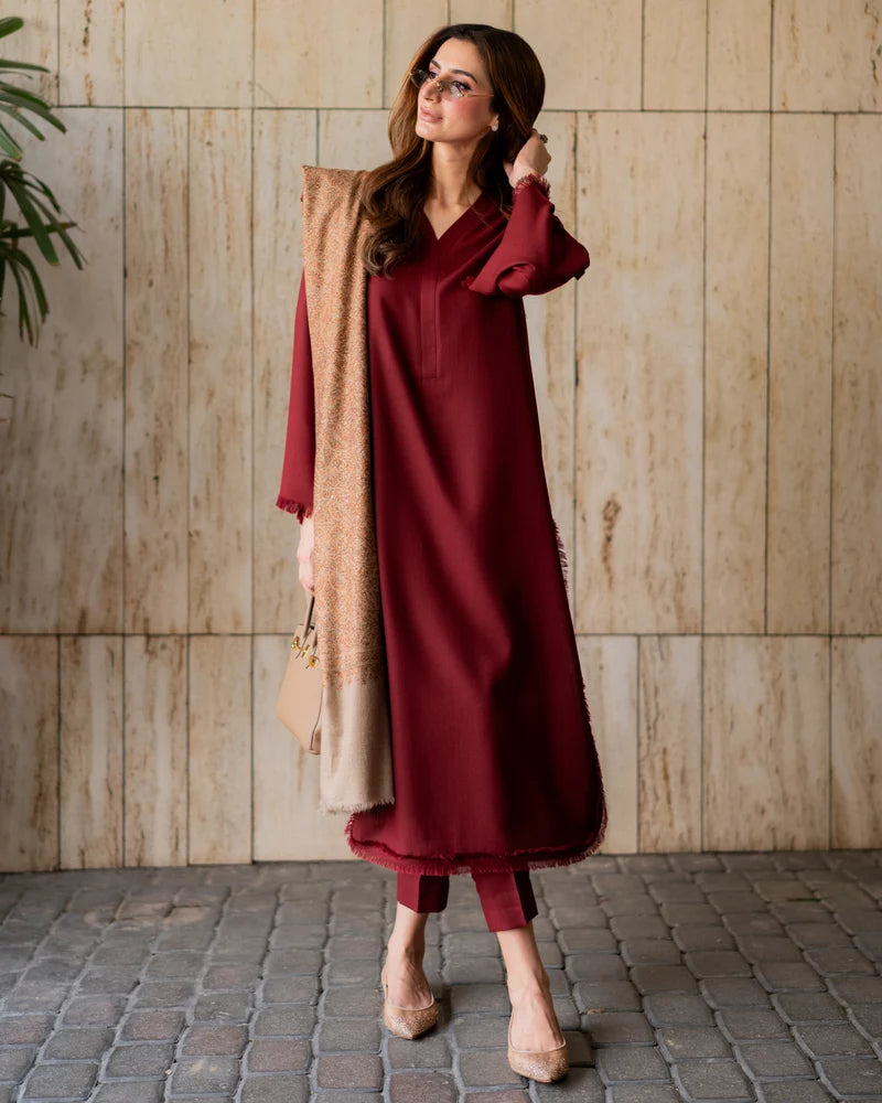 Bordeaux Karandi Fringe Set | New Arrivals | LIRA