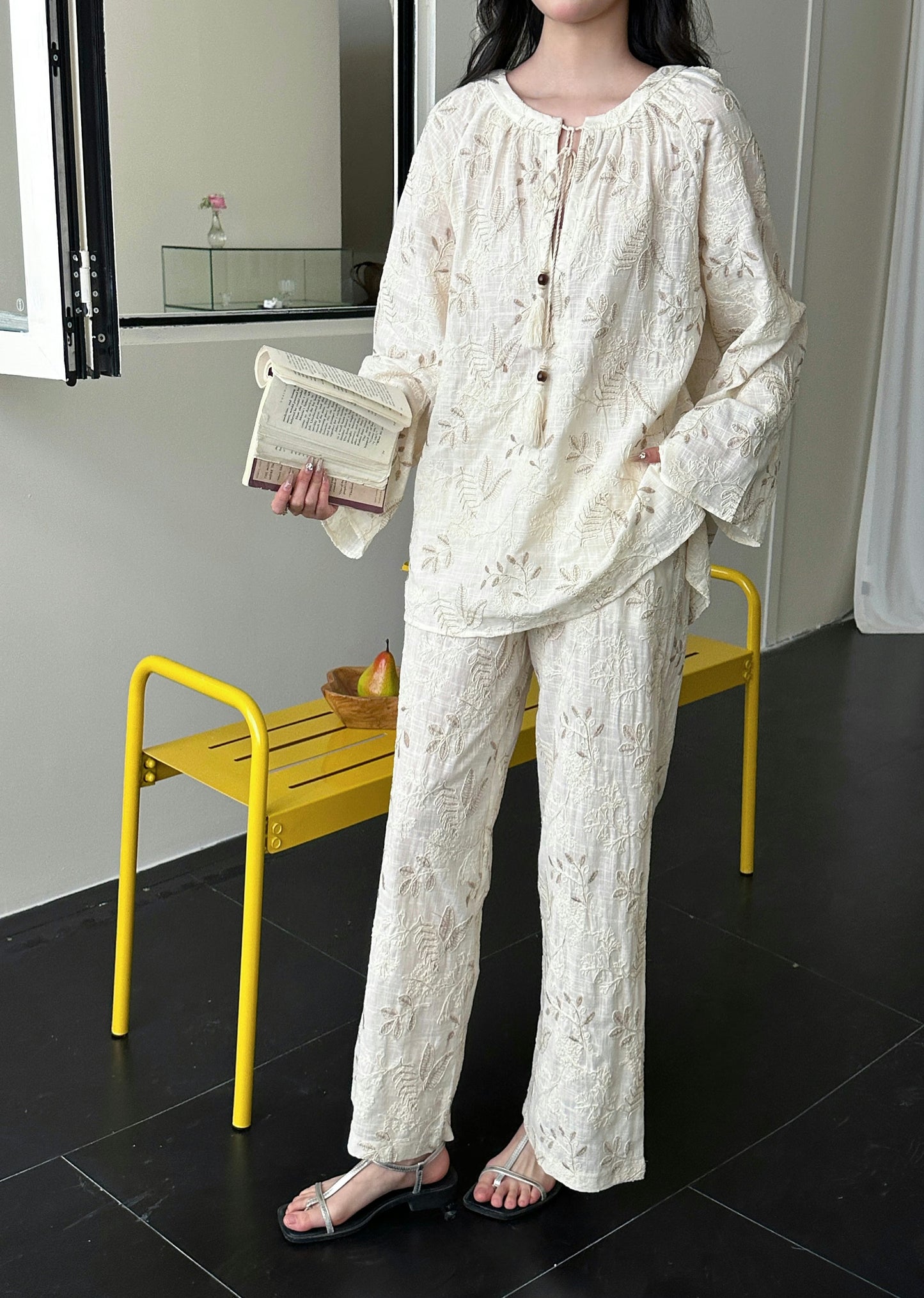 Corfu Embroidered Suit with Tassel | New Arrivals | Hassal