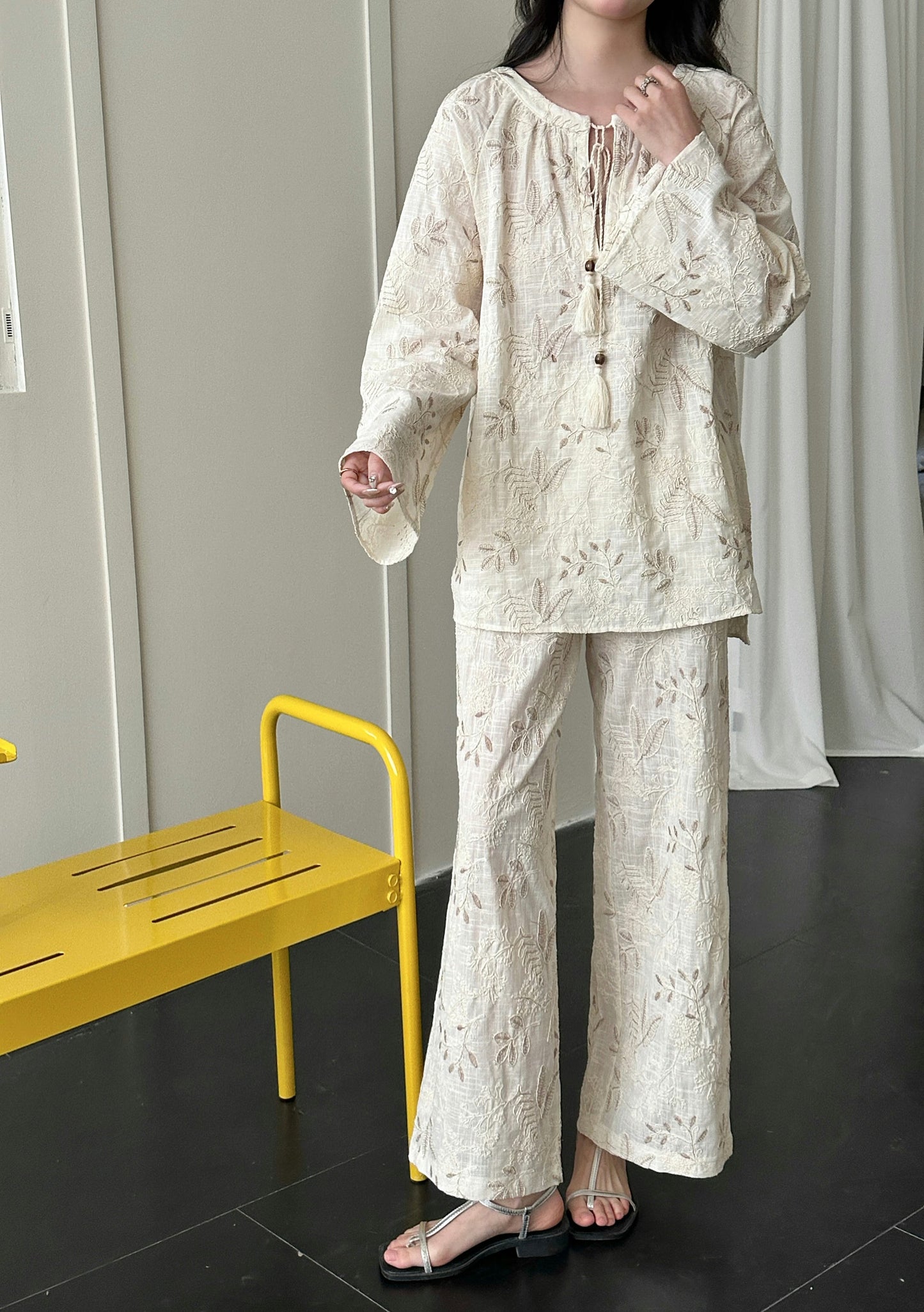 Corfu Embroidered Suit with Tassel | New Arrivals | Hassal