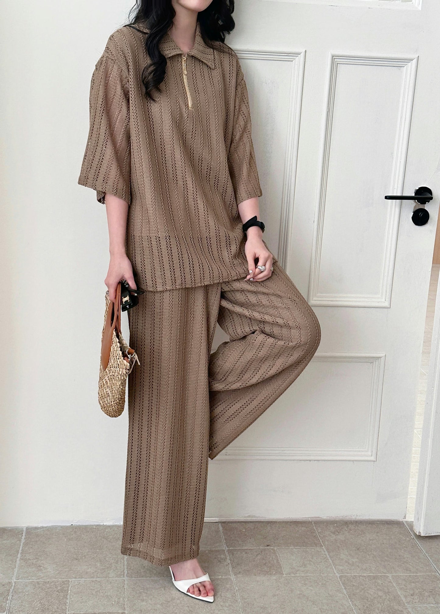 Samui Crochet Suit with Lining Mocha | New Arrivals | Hassal