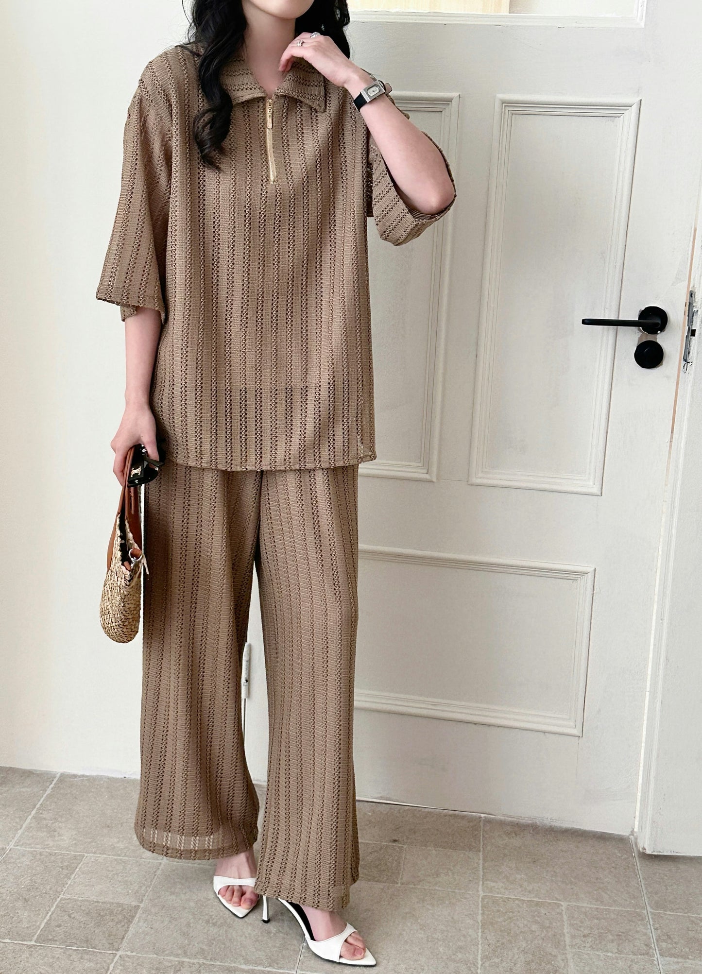 Samui Crochet Suit with Lining Mocha | New Arrivals | Hassal