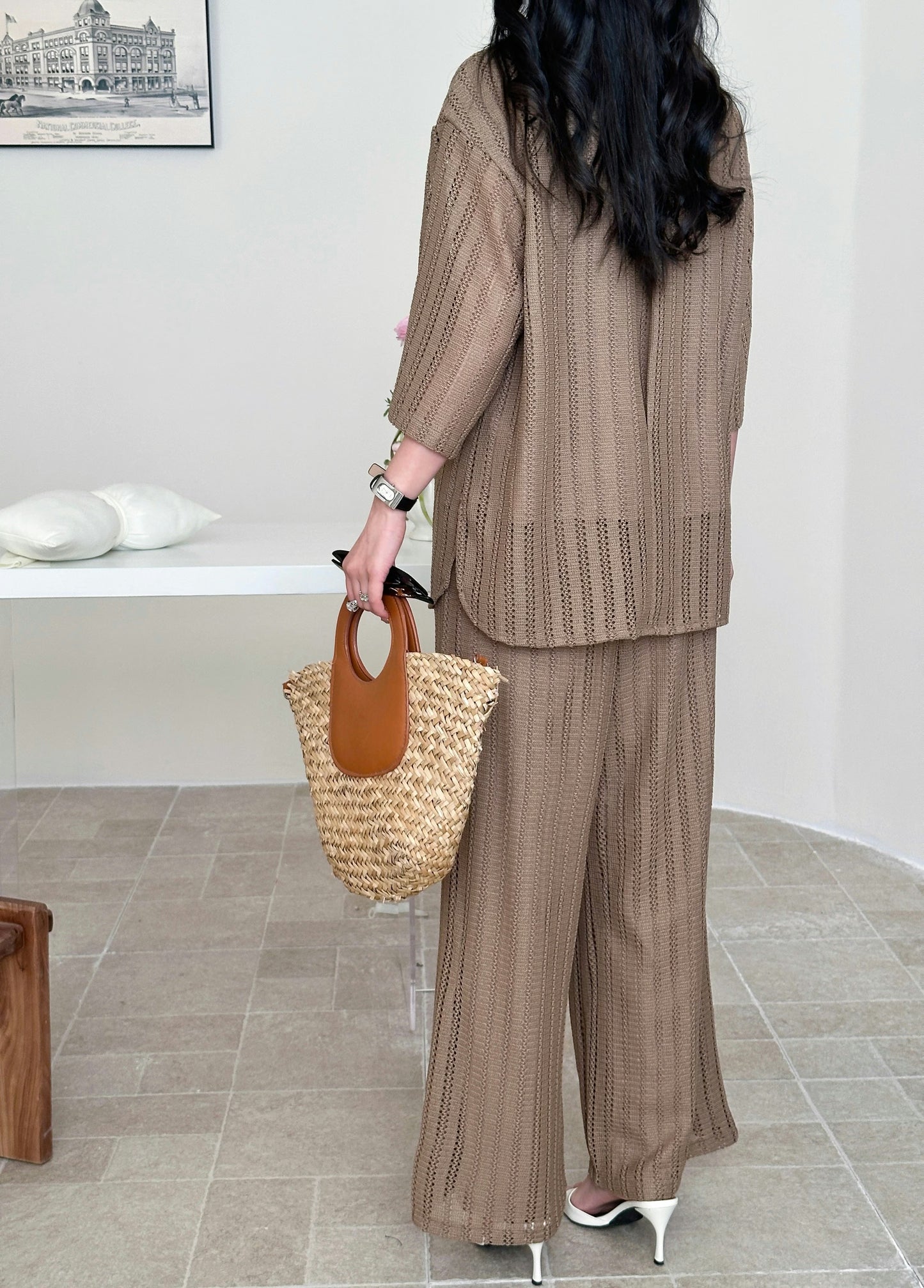 Samui Crochet Suit with Lining Mocha | New Arrivals | Hassal