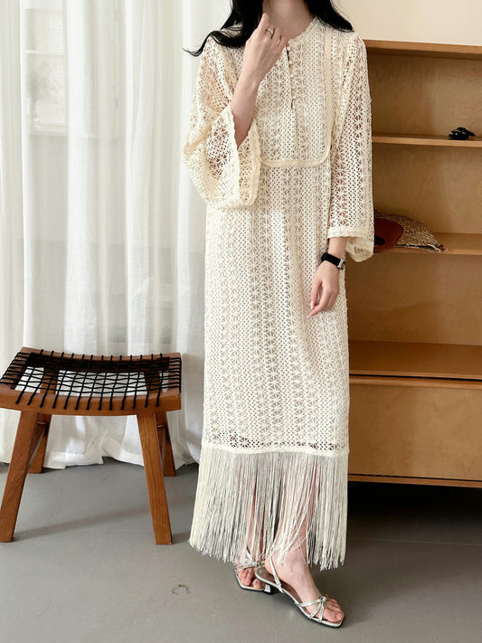 Maui Crochet Dress with Fringe Details | New Arrivals | Hassal