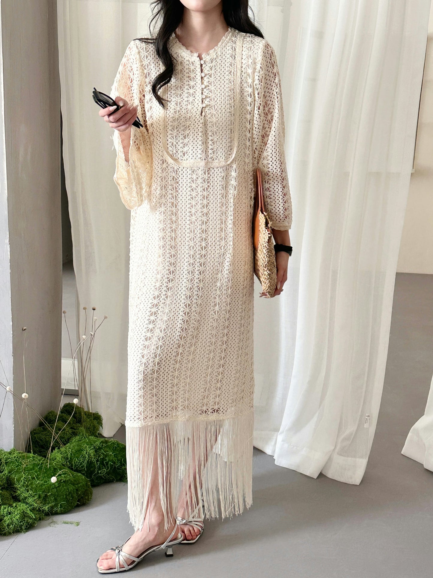 Maui Crochet Dress with Fringe Details | New Arrivals | Hassal