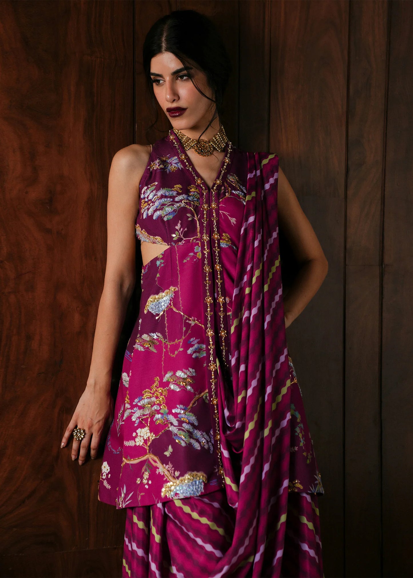 Dilruba - Plum |  Eid Prints | CRIMSON