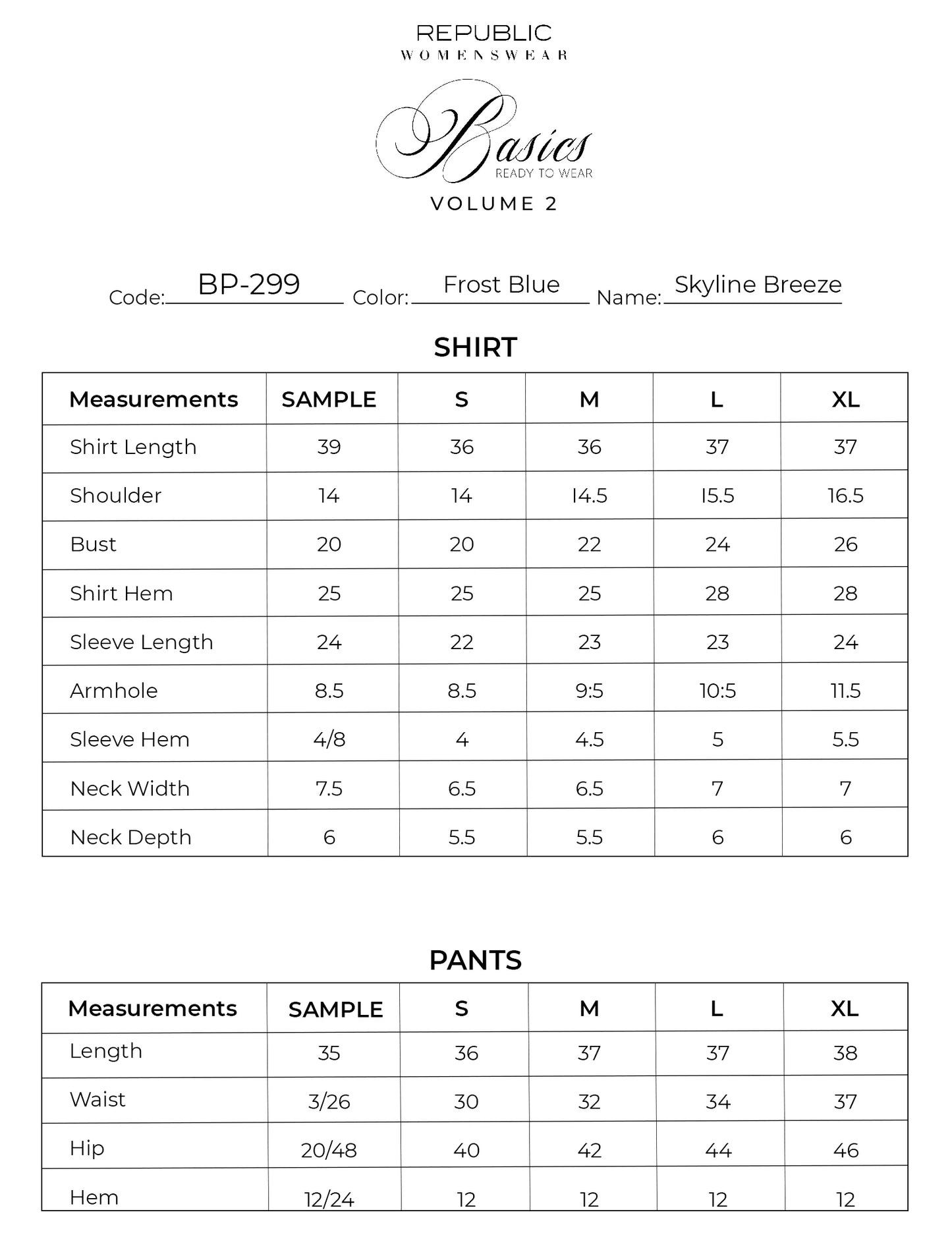 Skyline Breeze | Basics Vol 2 '26 | Republic Womenswear