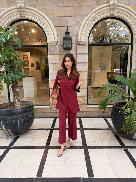Wine Red Parker Set | Sak Atelier