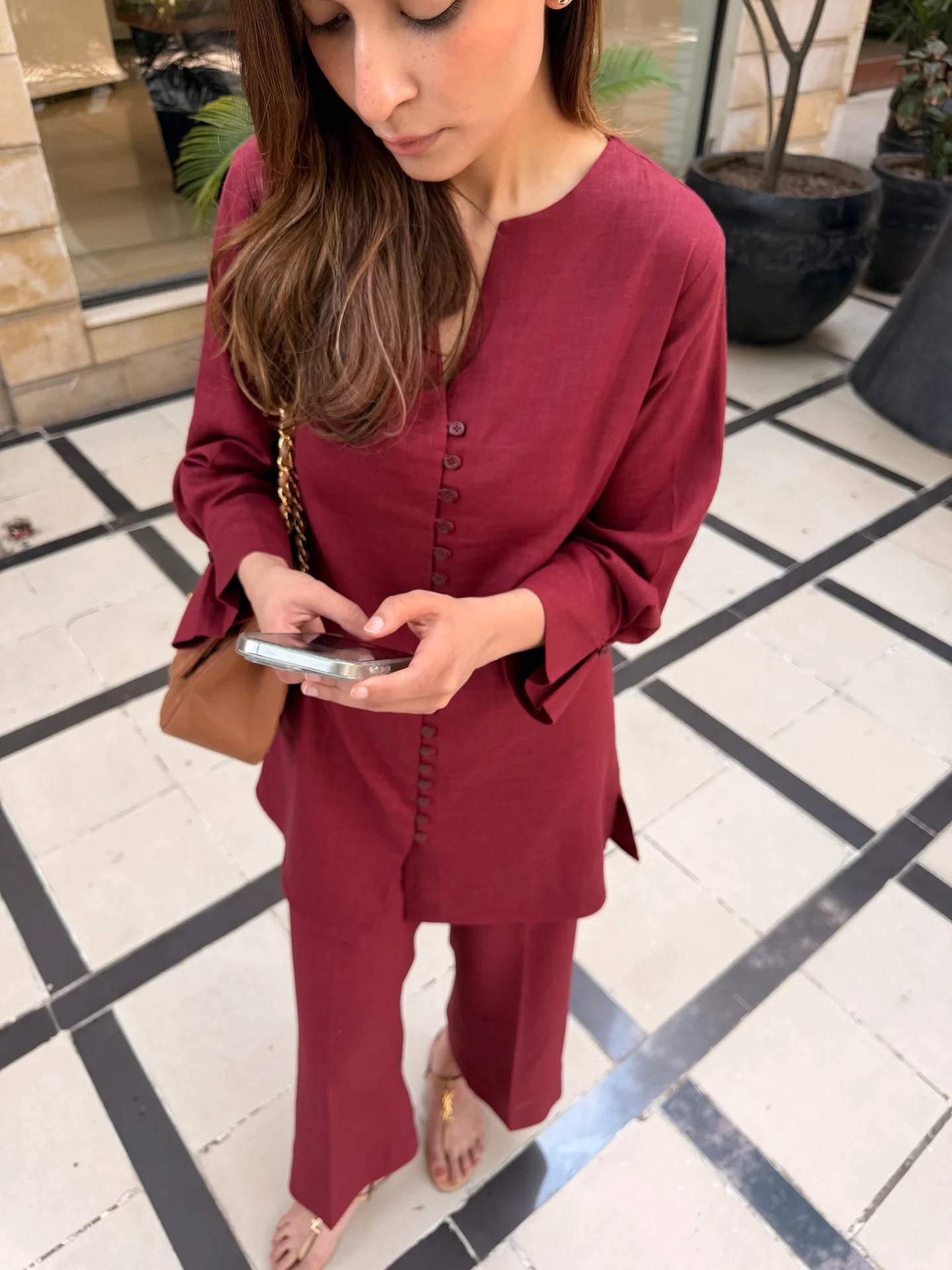 Wine Red Parker Set | Sak Atelier