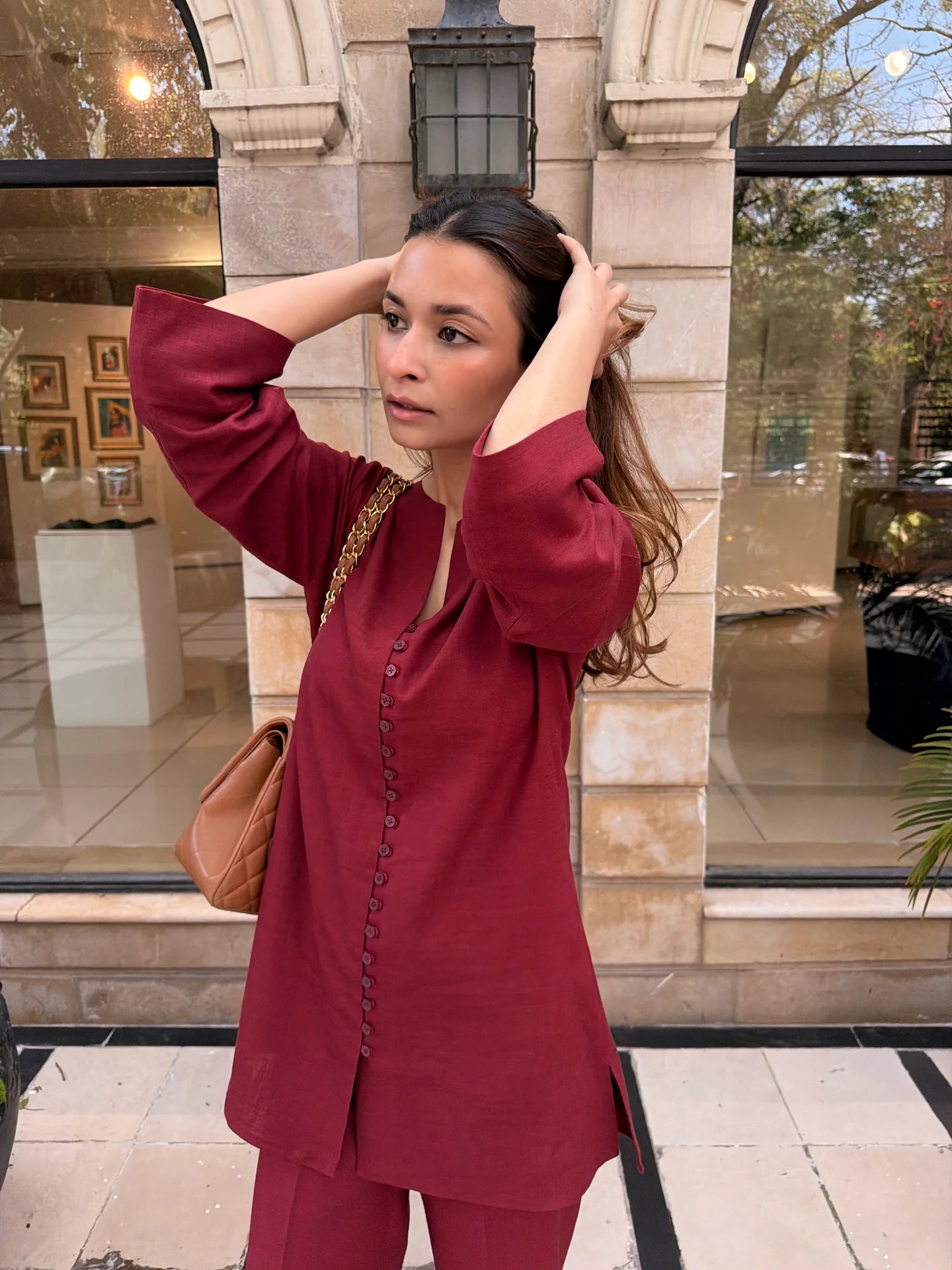 Wine Red Parker Set | Sak Atelier