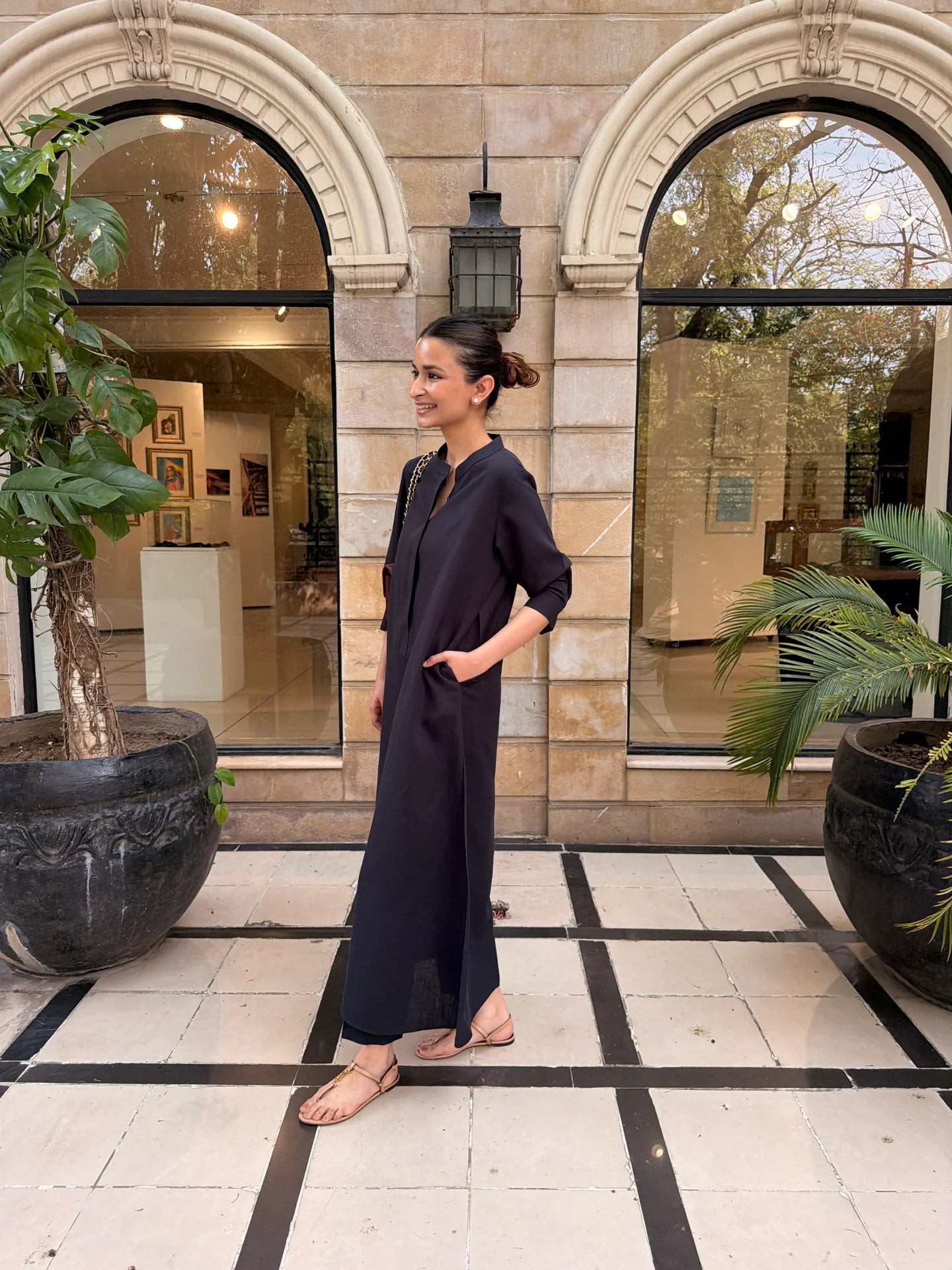 Charcoal Navy Lana Set | Sak Atelier