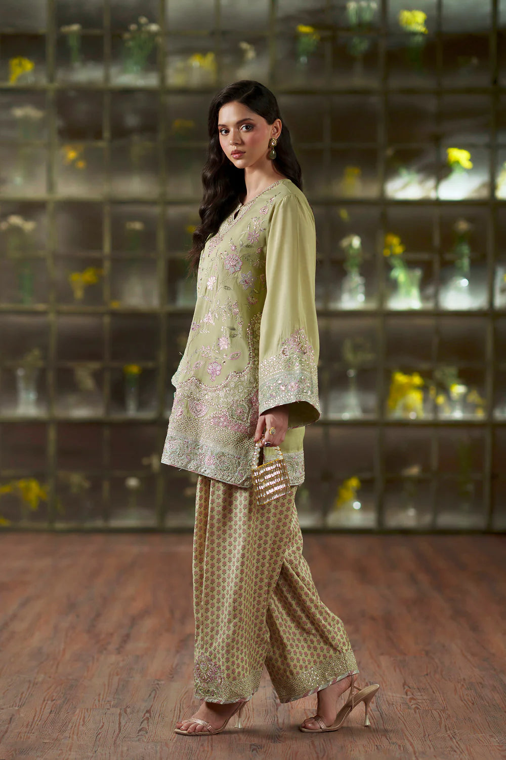 PALE GREEN | E1125/104/130 | Women Boutique HS Drop- 02 | Ethnc