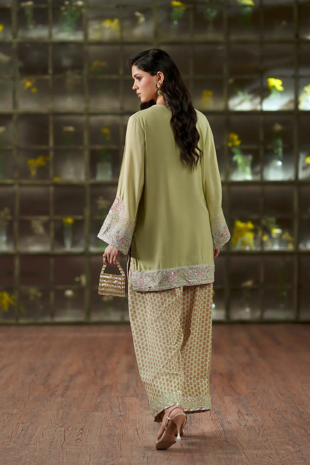 PALE GREEN | E1125/104/130 | Women Boutique HS Drop- 02 | Ethnc