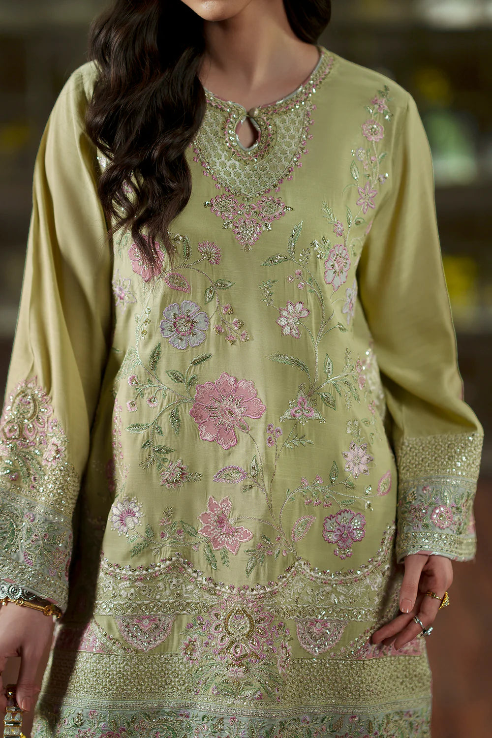 PALE GREEN | E1125/104/130 | Women Boutique HS Drop- 02 | Ethnc