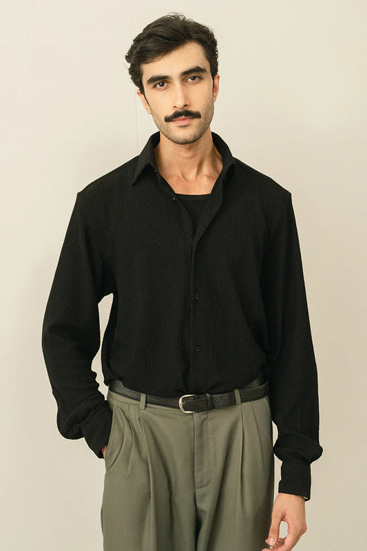 Black Tropical Casual Shirt | REPUBLIC MENSWEAR