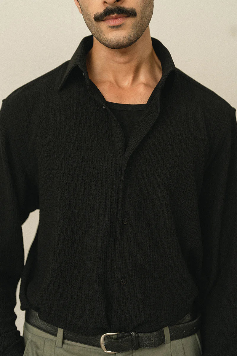 Black Tropical Casual Shirt | REPUBLIC MENSWEAR