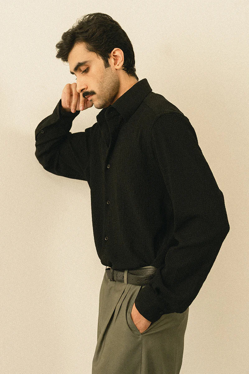 Black Tropical Casual Shirt | REPUBLIC MENSWEAR