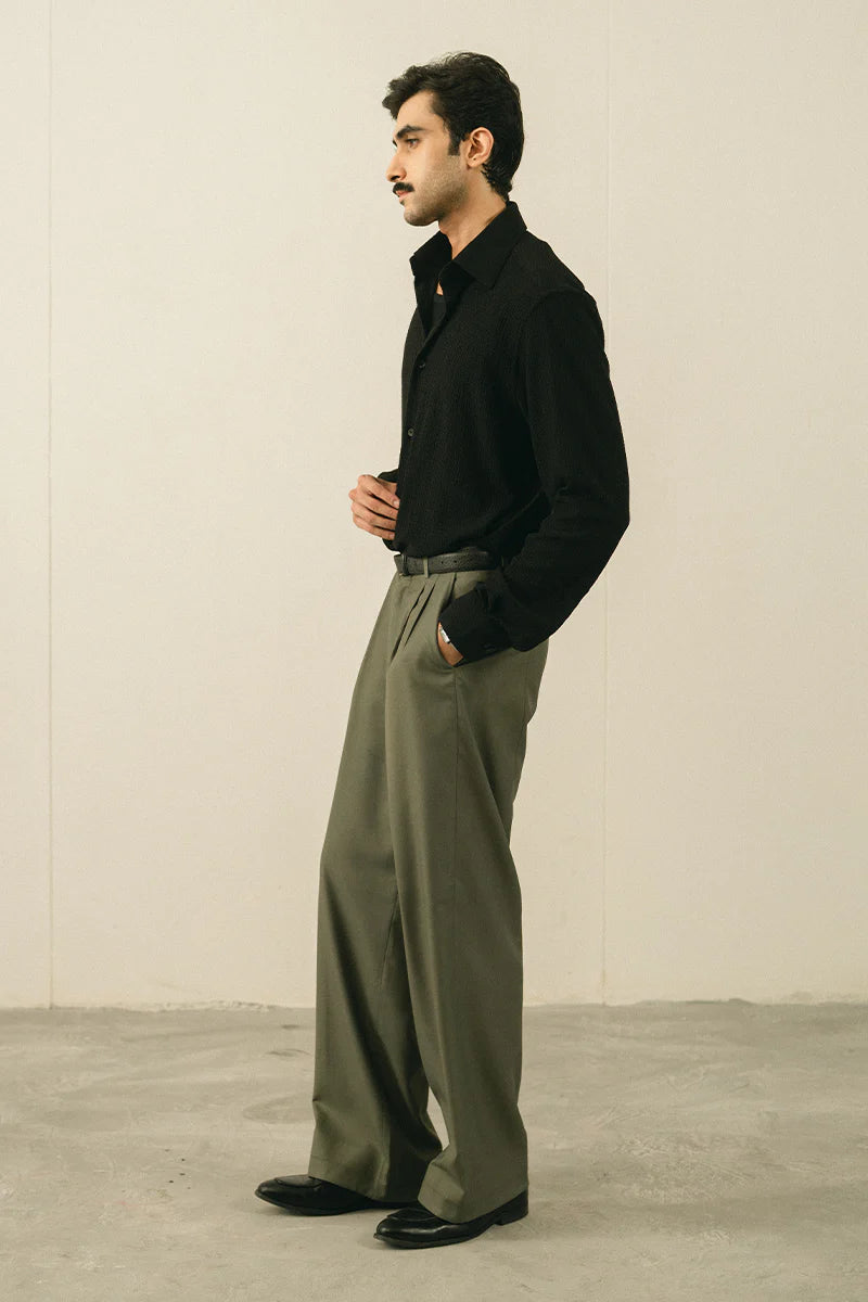 Black Tropical Casual Shirt | REPUBLIC MENSWEAR