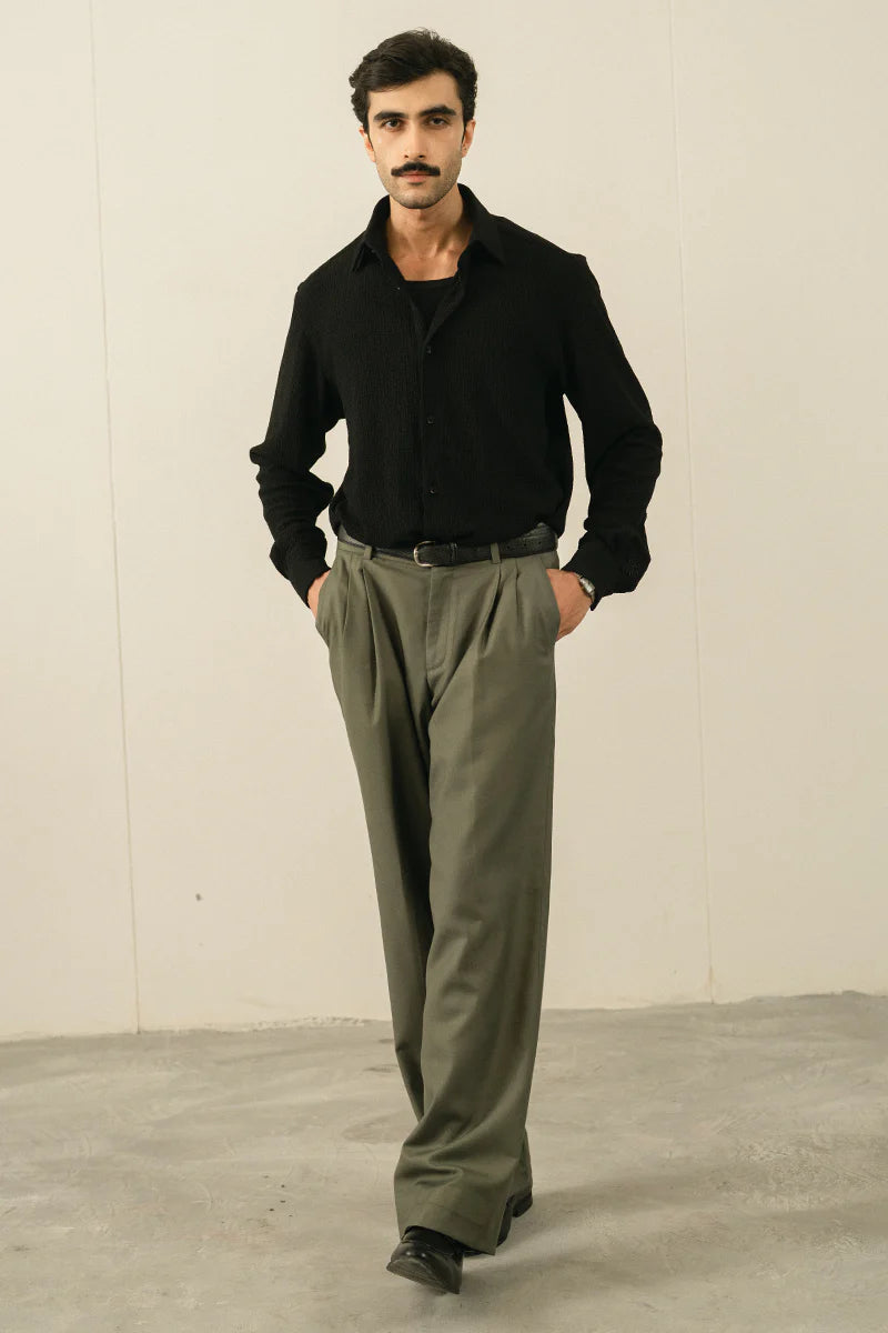 Black Tropical Casual Shirt | REPUBLIC MENSWEAR