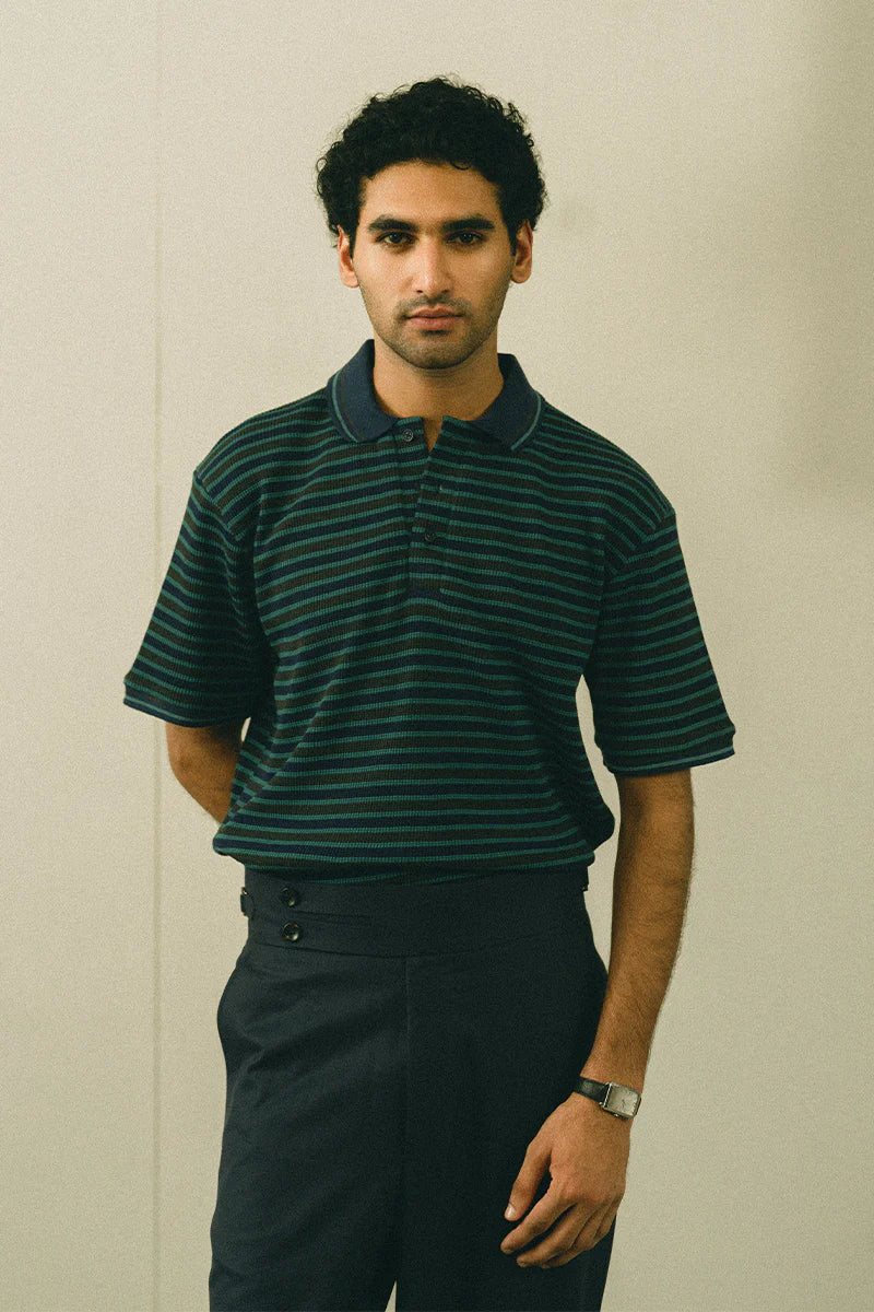 Green Striped Polo Shirt | REPUBLIC MENSWEAR