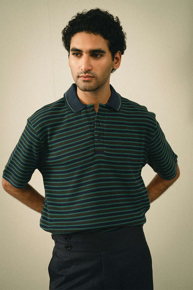 Green Striped Polo Shirt | REPUBLIC MENSWEAR