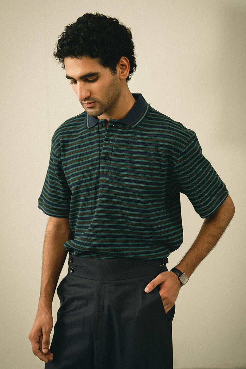 Green Striped Polo Shirt | REPUBLIC MENSWEAR