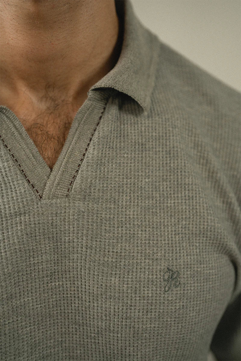 Grey Textured Polo Shirt | REPUBLIC MENSWEAR