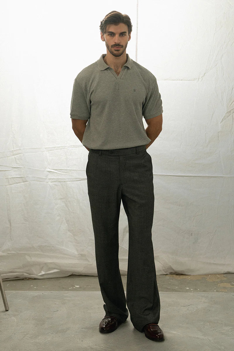 Grey Textured Polo Shirt | REPUBLIC MENSWEAR