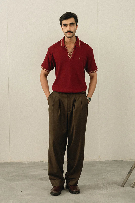 Red Textured Polo Shirt | REPUBLIC MENSWEAR