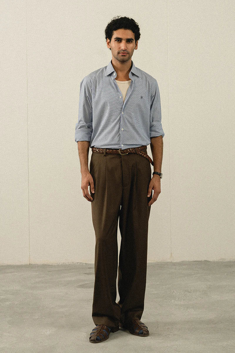 Blue Striped Cotton Shirt | REPUBLIC MENSWEAR