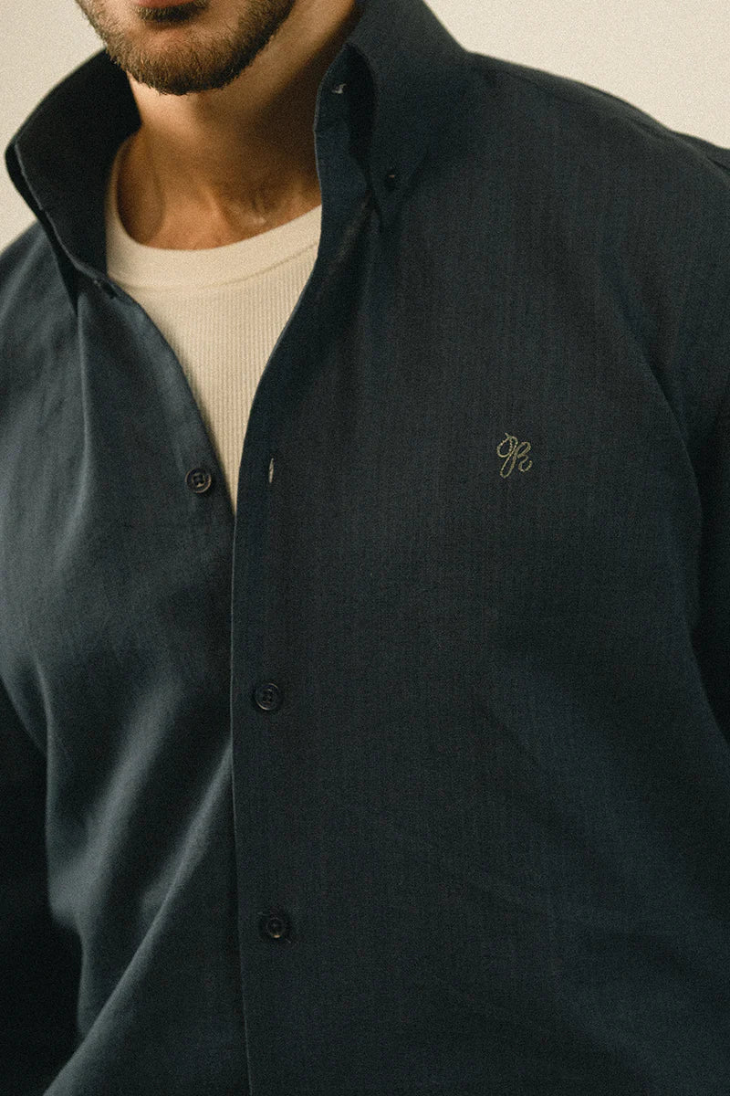 Navy Blue Linen Shirt | REPUBLIC MENSWEAR