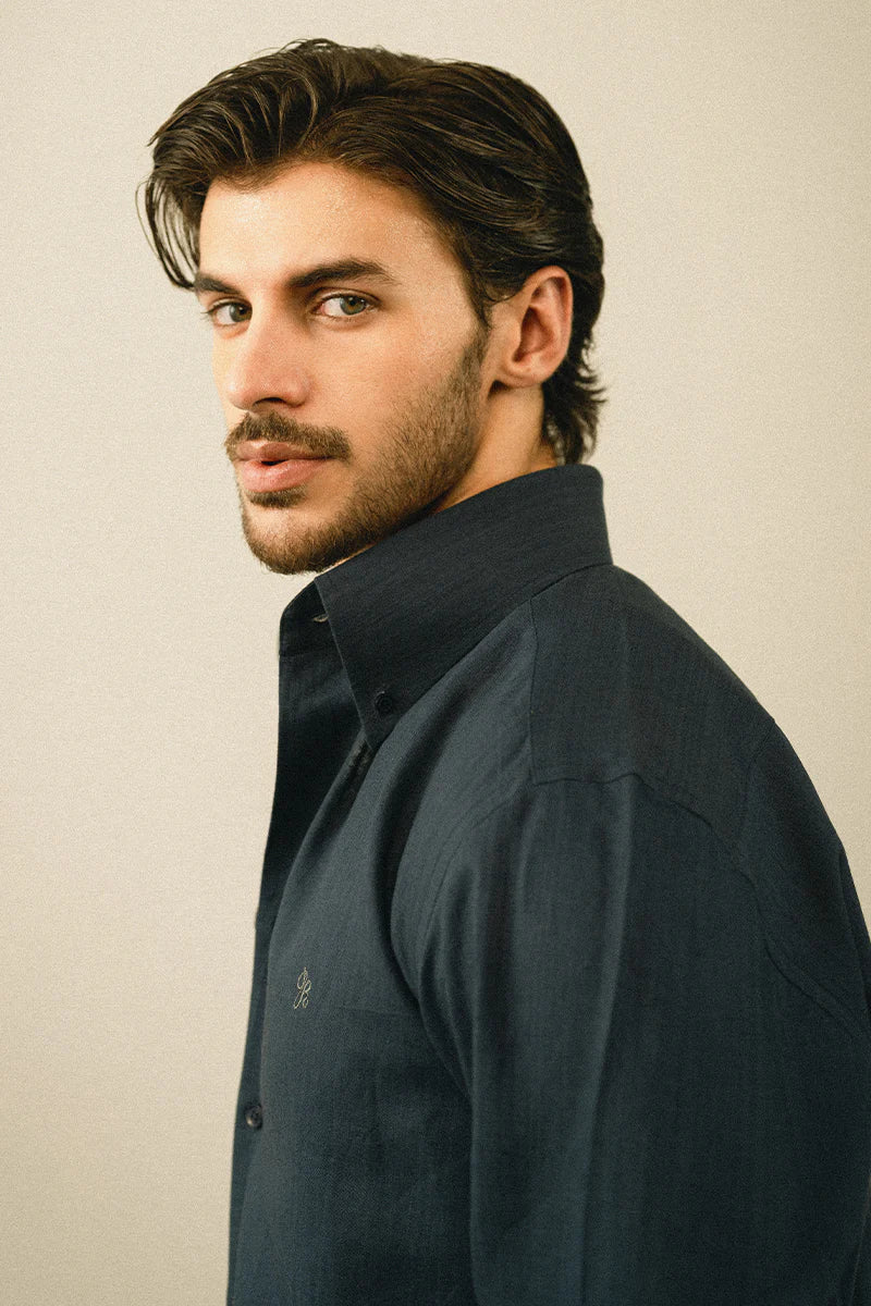 Navy Blue Linen Shirt | REPUBLIC MENSWEAR
