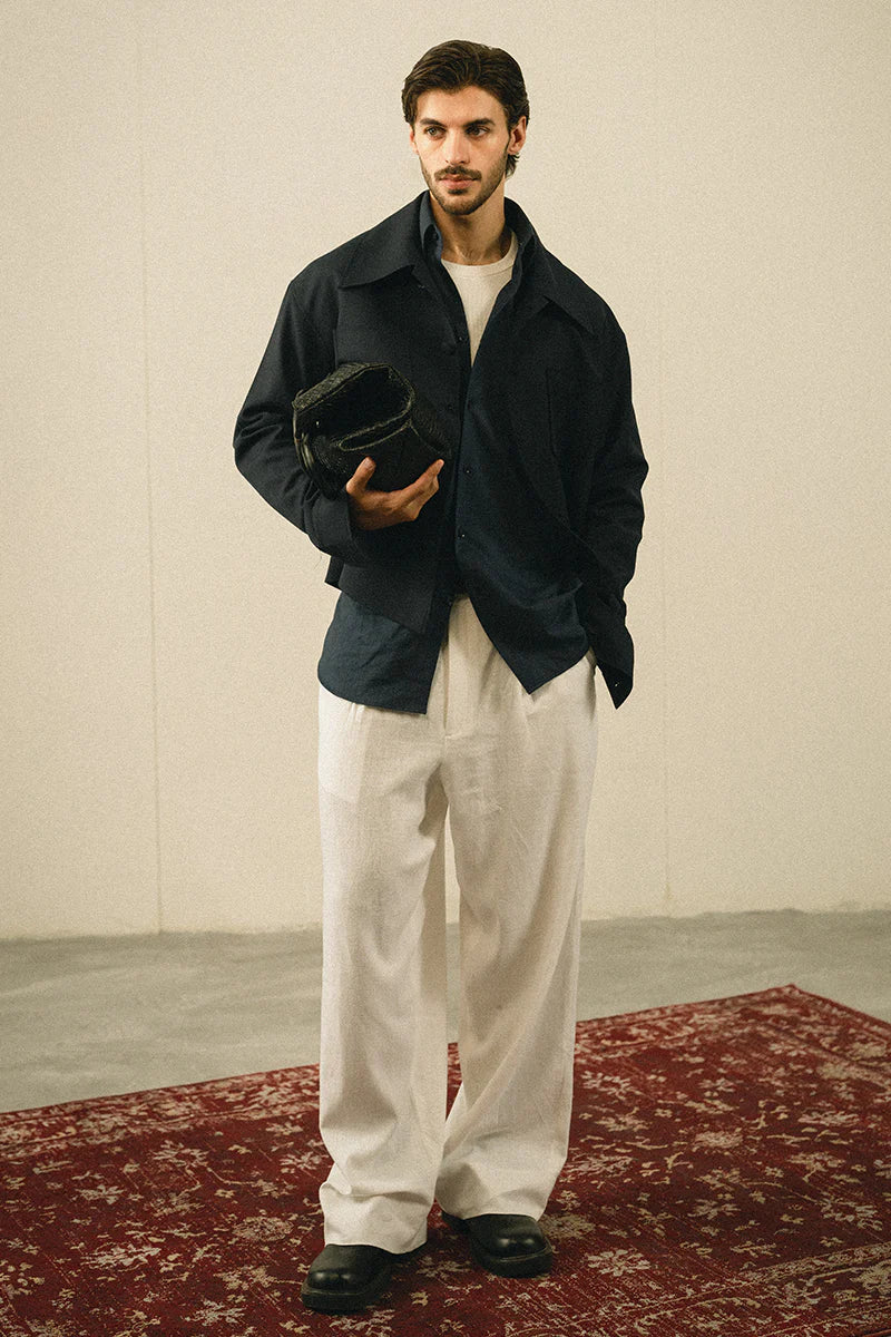 Navy Blue Linen Shirt | REPUBLIC MENSWEAR