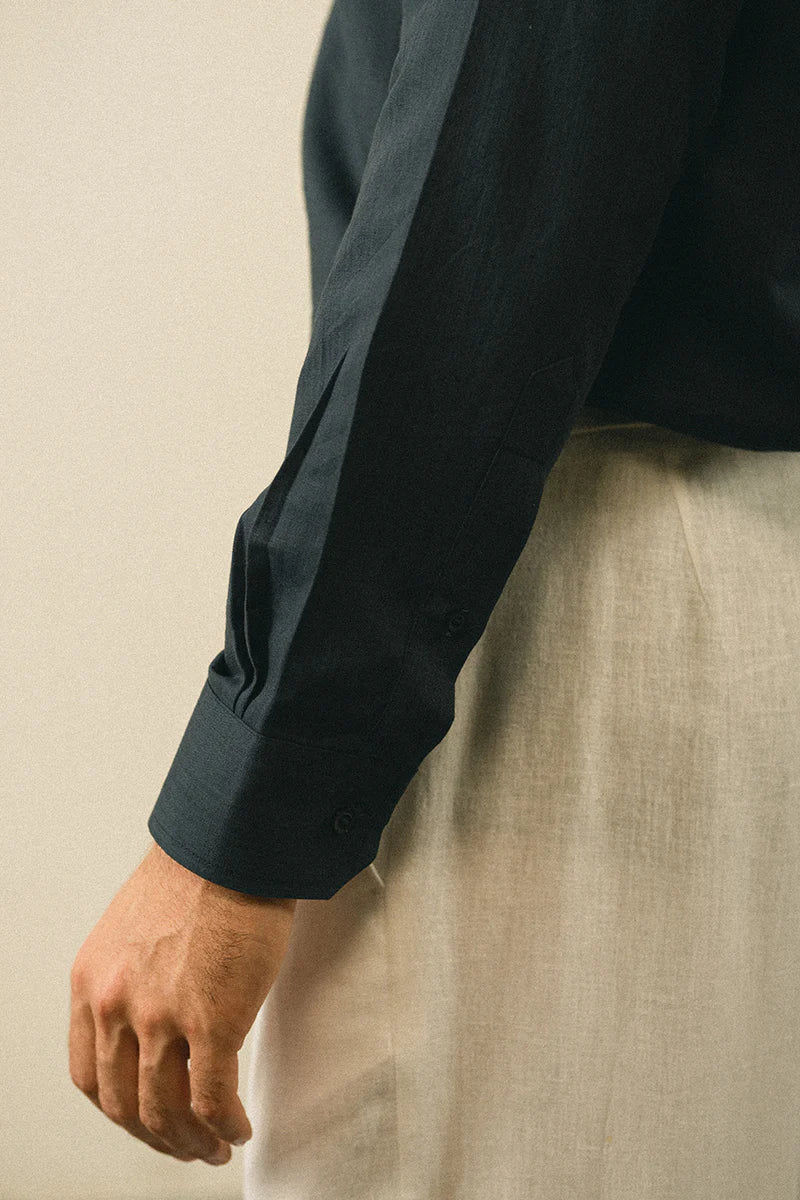 Navy Blue Linen Shirt | REPUBLIC MENSWEAR