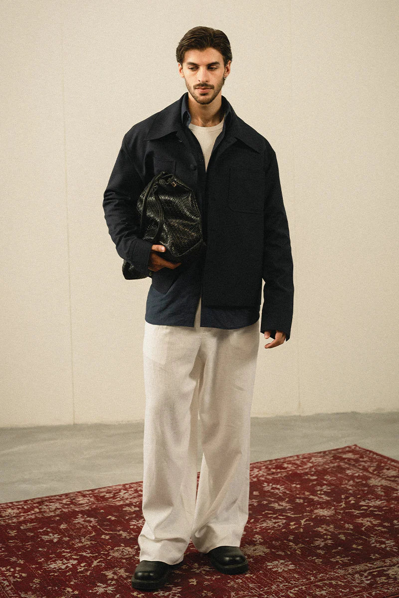 Navy Blue Linen Shirt | REPUBLIC MENSWEAR