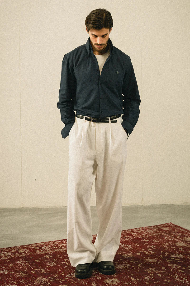 Navy Blue Linen Shirt | REPUBLIC MENSWEAR