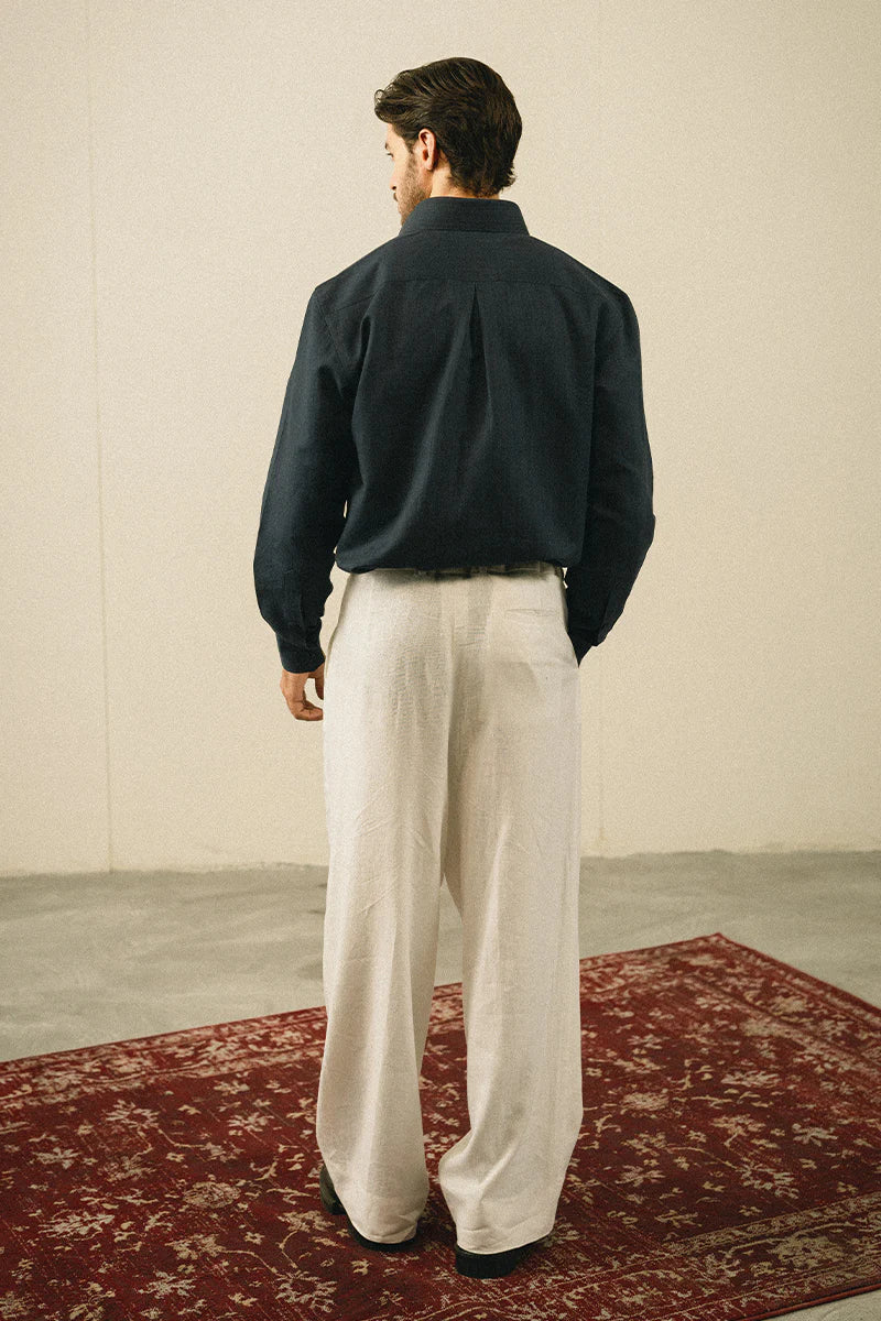 Navy Blue Linen Shirt | REPUBLIC MENSWEAR