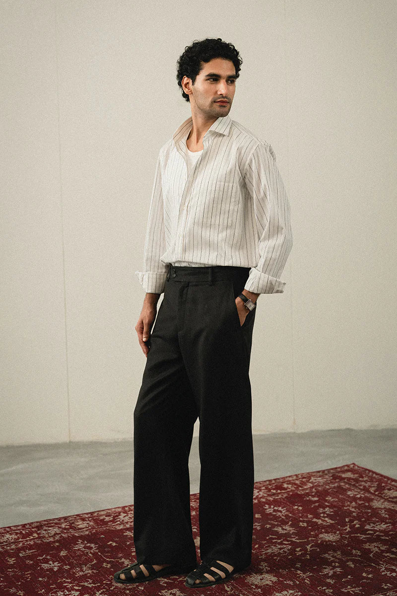 White Cotton Striped Shirt | REPUBLIC MENSWEAR