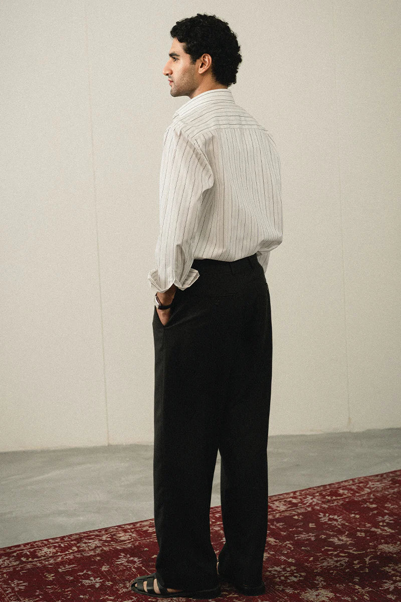White Cotton Striped Shirt | REPUBLIC MENSWEAR