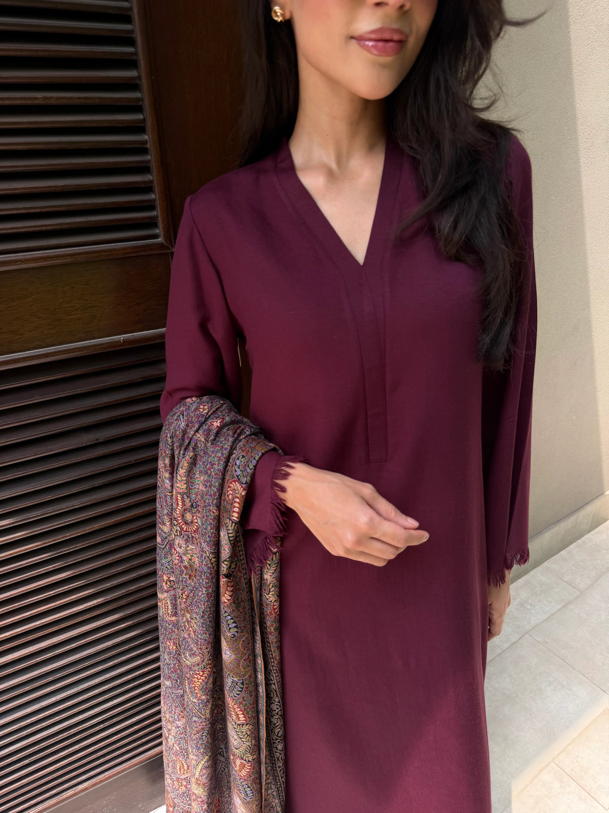 BURGUNDY DHAAGA SET | NEW IN | SAK ATELIER