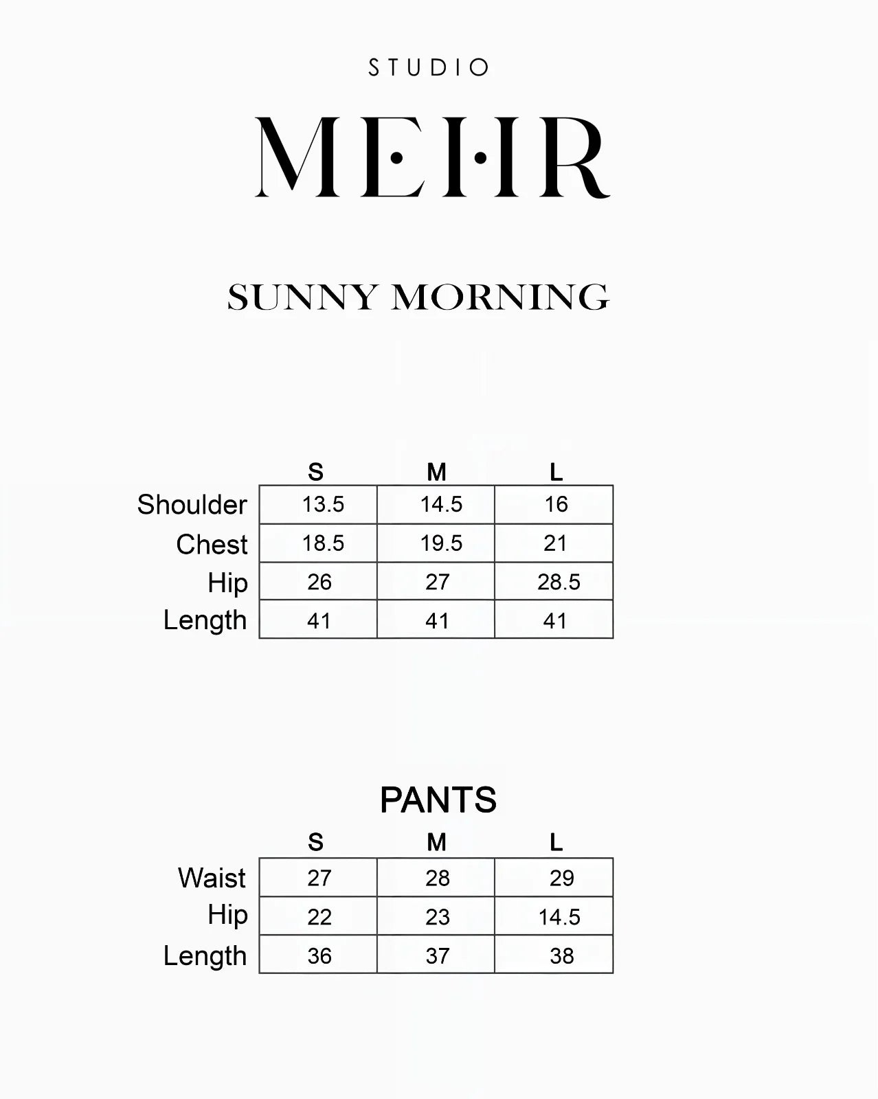 SUNNY MORNING | Studio Mehr