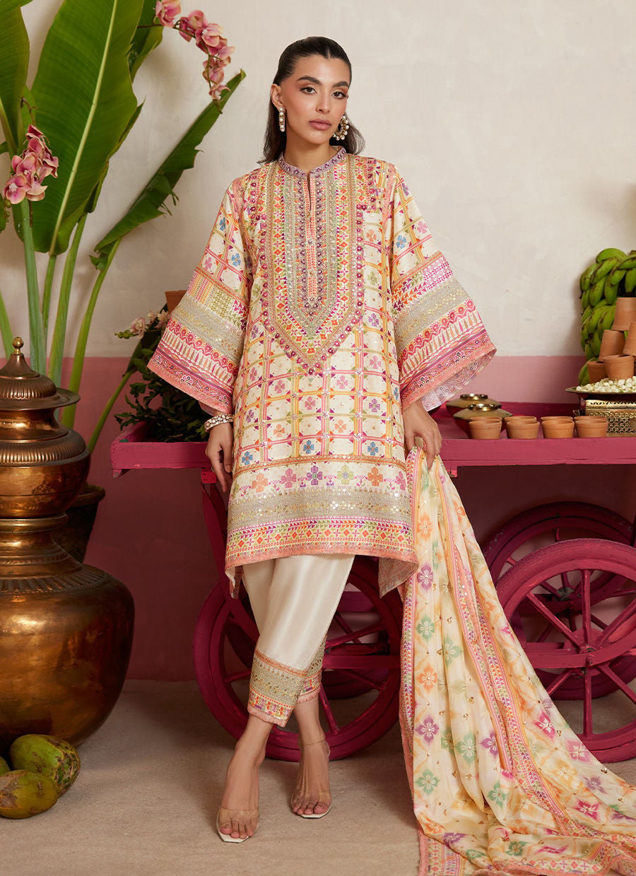 Kilo Ivory Shirt And Dupatta | MAYNA FESTIVE PRINTS '26 | FARAH TALIB AZIZ