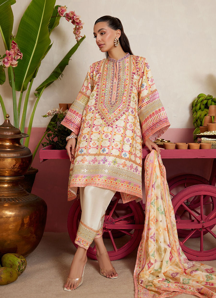 Kilo Ivory Shirt And Dupatta | MAYNA FESTIVE PRINTS '26 | FARAH TALIB AZIZ