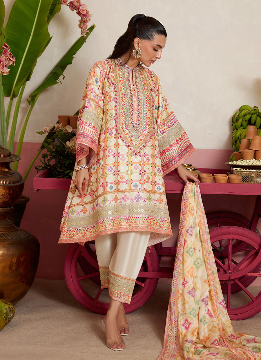Kilo Ivory Shirt And Dupatta | MAYNA FESTIVE PRINTS '26 | FARAH TALIB AZIZ